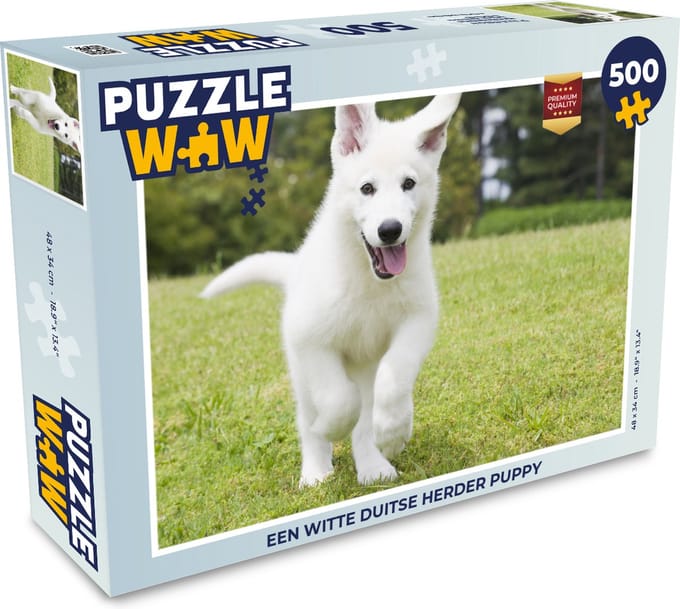 Puzzel Een witte Duitse Herder puppy - Legpuzzel - Puzzel 500 stukjes