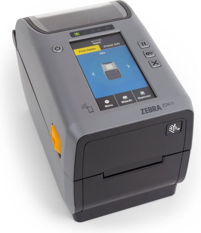 Zebra ZD611, 12 dots/mm (300 dpi), disp. (kleur), EPLII, ZPLII, USB, BT (BLE), Ethernet