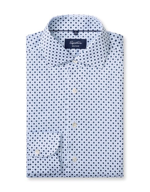 OLYMP Signature Overhemd, Tailored Fit, Signature Kent, Bleu