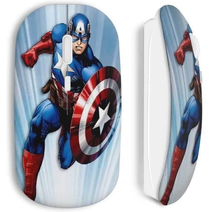 Souris Sans Fil - Advenger - Captain America - USB Wifi - Optique - Multicolore