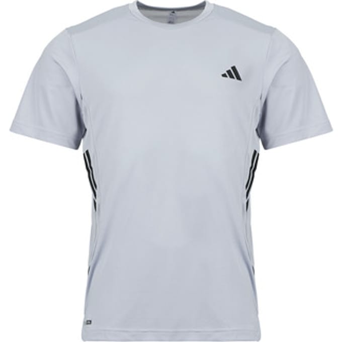 Adidas Performance Tech Essentials 3 Stripes Workout-T-Shirt - Heren - Grijs