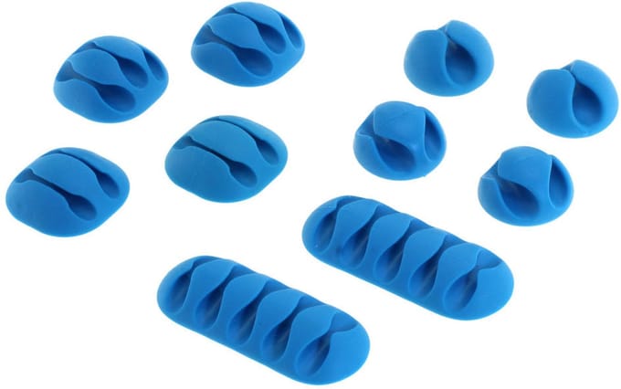 OTB Kabelmanagement - Kabelclips / Kabelhalter - 10er Set blau