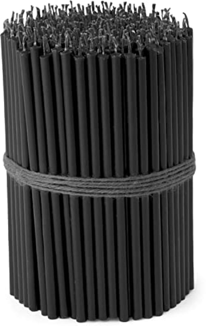 250x Druipvrije Steekkaarsen Zwart - L 16cm - Rituele Kaarsen voor Ceremonies en Speciale Gelegenheden