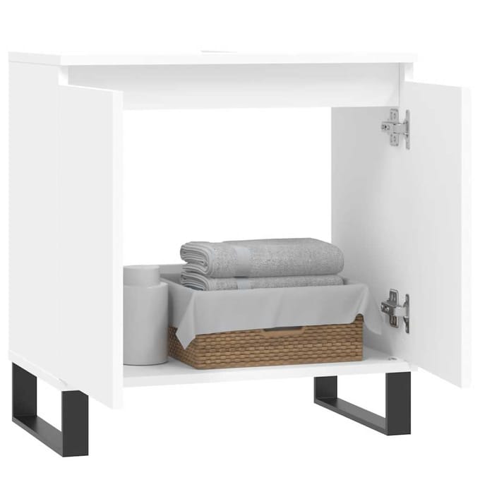 vidaXL - Badkamerkast - 58x33x60 - cm - bewerkt - hout - wit