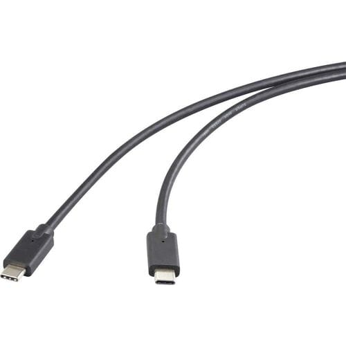 Renkforce RF-6609644 USB-C-kabel USB 3.2 Gen2x2 USB-C stekker, USB-C stekker 2.00 m Zwart TPE-mantel