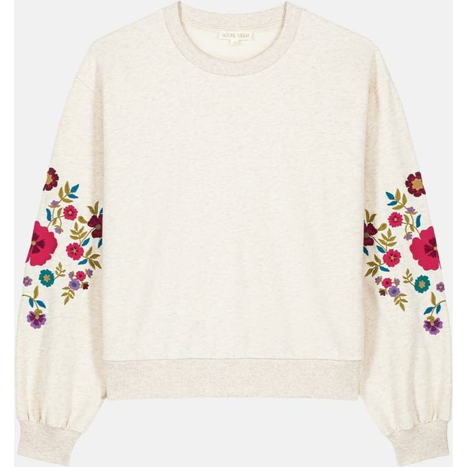 Louise Misha Sweatshirt Judith Heather Cream Maat: XL | Longsleeves Outlet | Dames | Beige