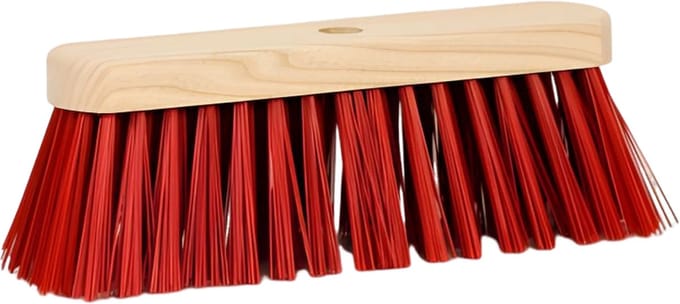 Luva straatbezem buitenbezem hout rood kunstvezel 29cm schoonmaak.