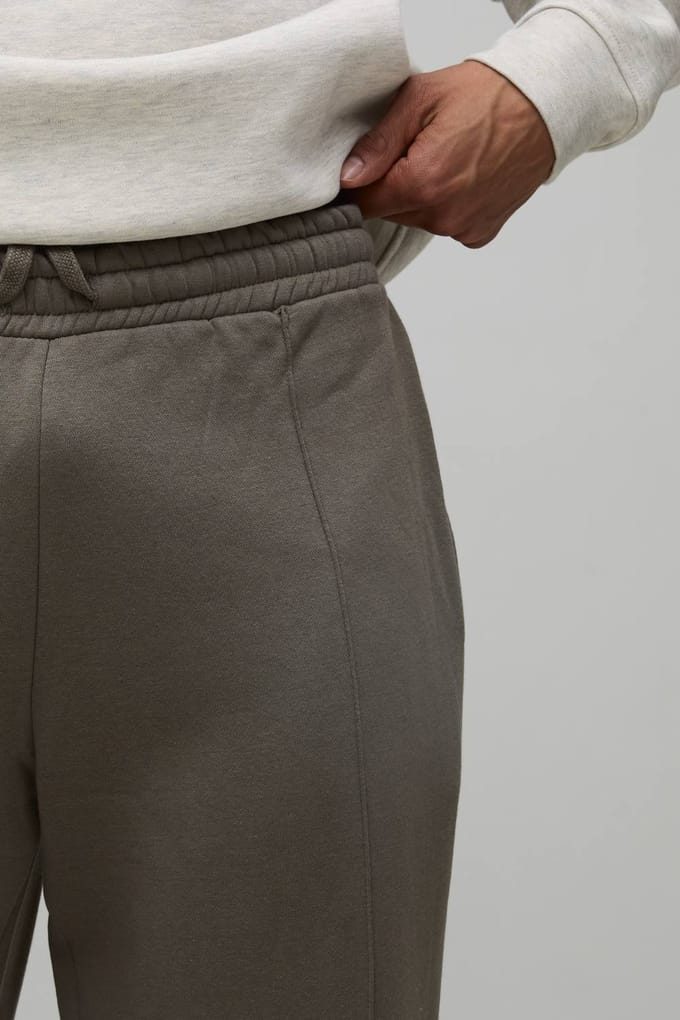 Rechte Pasvorm Pintuck Gewassen Jogger | Khaki | Size Large