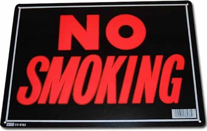 Metalen plaatje - No smoking
