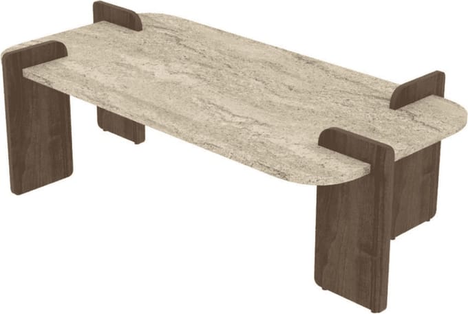 CALICOSY - Tafel met afgerond tafelblad L120 cm - ÉLIA