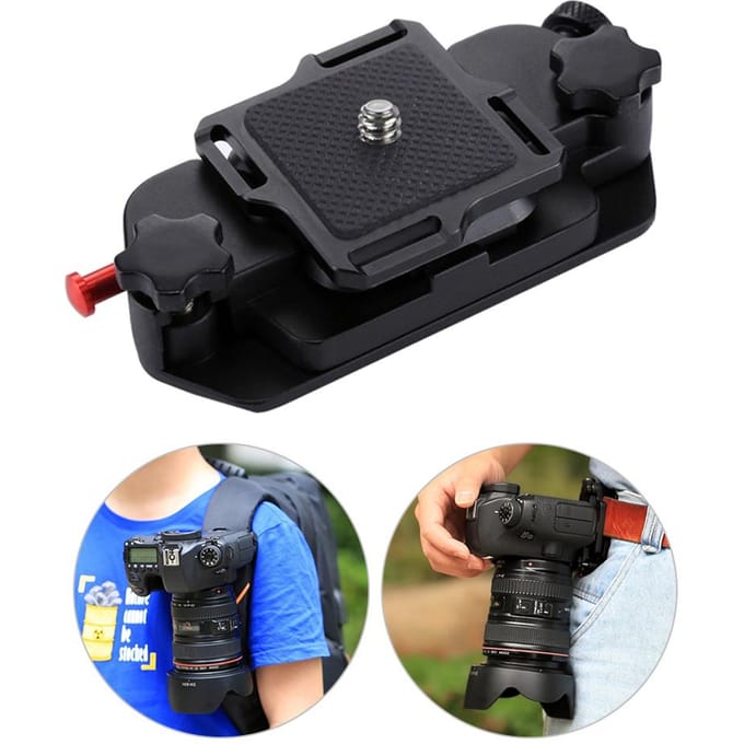PULUZ Camera Clip Camerariem Holster Mount Taille Clips Houder Hanger Aluminium Quick Release zwart