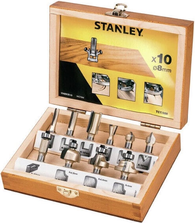 Stanley Serie - Frees Set - 10 Stuks - 8mm Schacht - TCT/HM