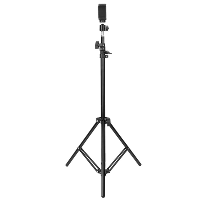 Trépied pour appareil photo numérique extensible 200 cm avec rotation à 360 degrés et support de téléphone réglable black