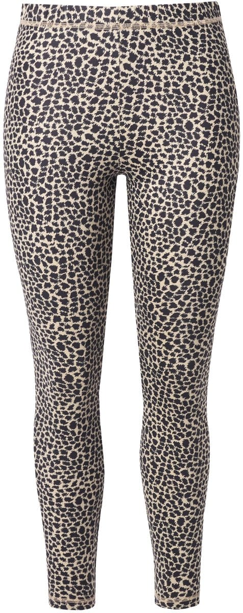 Ulla Popken - Dames - Functionele ski-legging luipaardpatroon smalle pijpen - Zwart - Maat 46+