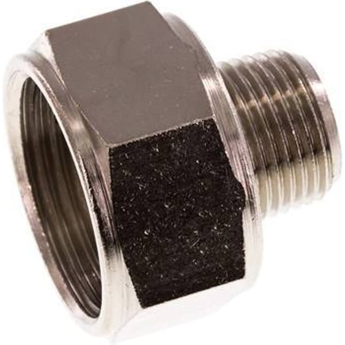 Verloopadapter R3/8'' Buitendraad X Rp3/4'' Binnendraad Messing Vernikkeld 16bar