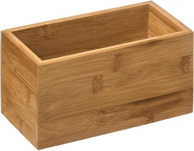 5Five Sieraden / make-up houder - box - 18 x 9 x 9,5 cm - bamboe hout - Organizer bakje - badkamer