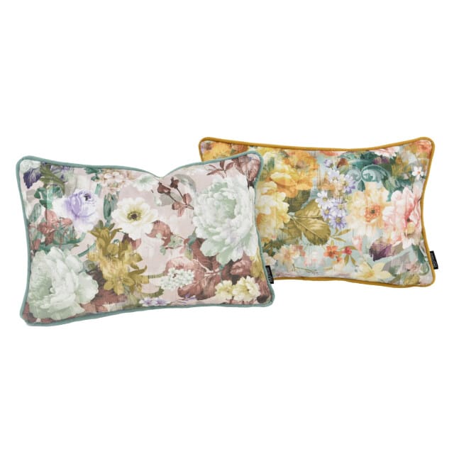 Velvet Leia Flor / Bloemen #2 Kussenhoes | Fluweel / Polyester | 30 x 50 cm