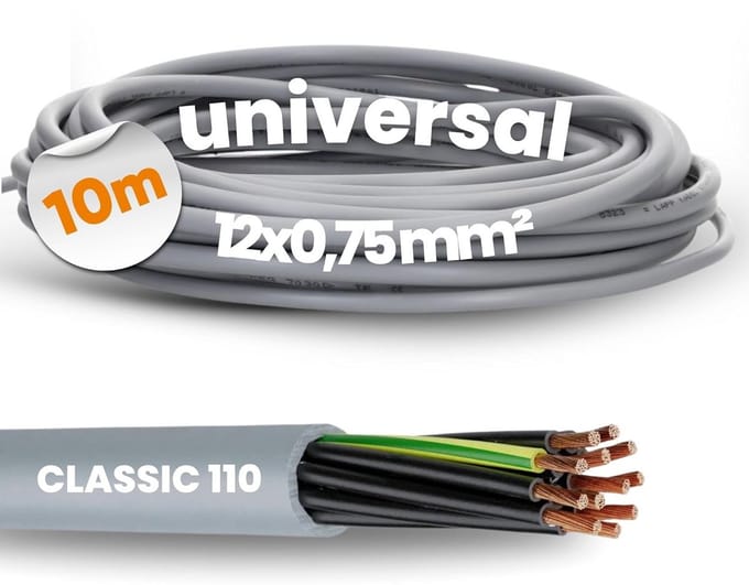 Flexibele 12-aderige PVC Stuurkabel 0.75 mm² - 10 Meter - Groen/Geel