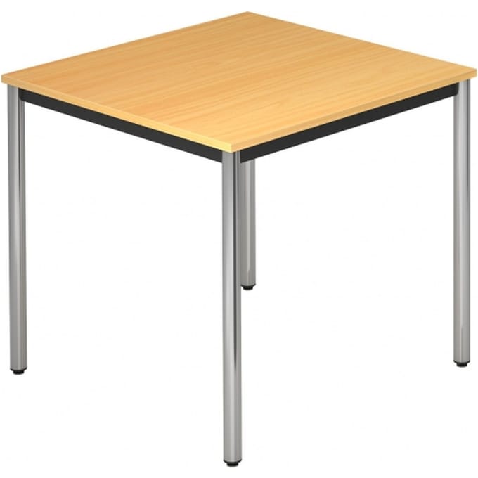 Vergadertafel DR12 »Barcelona« 80x80 cm vierkant onderstel zilver