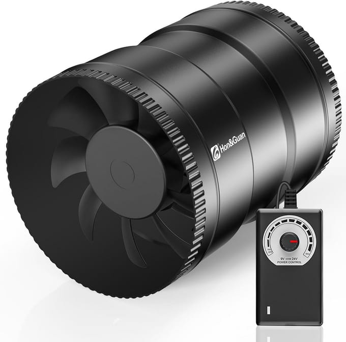 Inbouwpijp Ventilator 150mm - Instelbare Afzuigventilator met EU Stekker voor Badkamer, Zolder en Garage