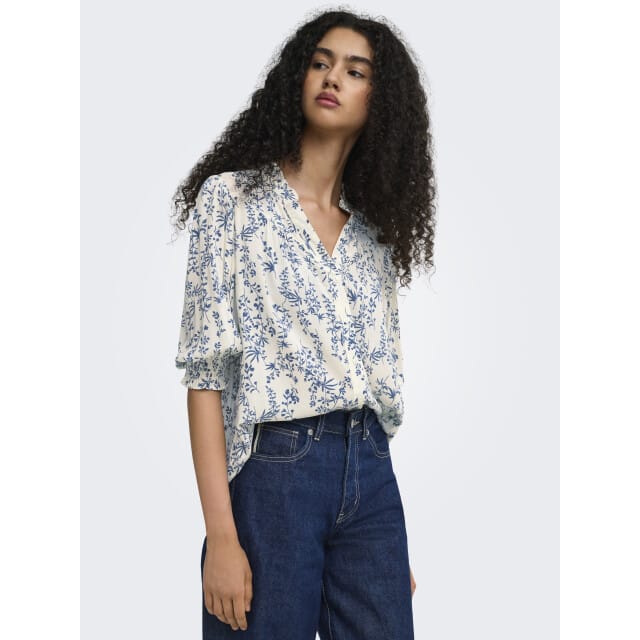 Only Raya 3/4 Overhemdblouse - Dames Sweater - Jet Stream