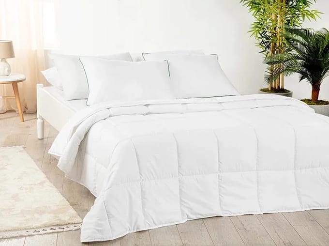 English Home bamboe eenpersoons dekbedset - 155X215 50x70 cm - Wit