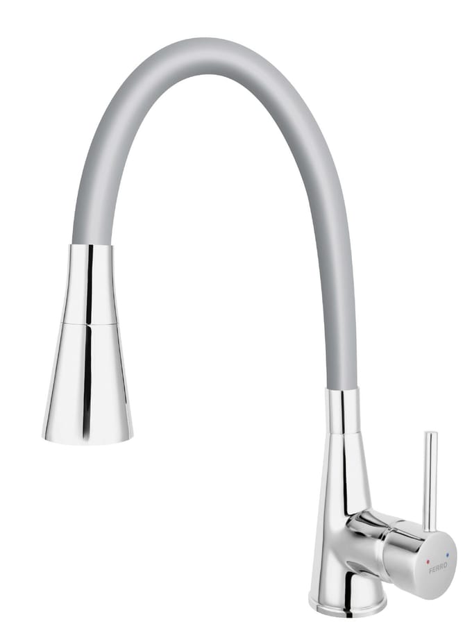 Zumba 2 Keukenkraan  - Flexibele Uitloop - Sproeikop - 44 cm - Silver met Chroom