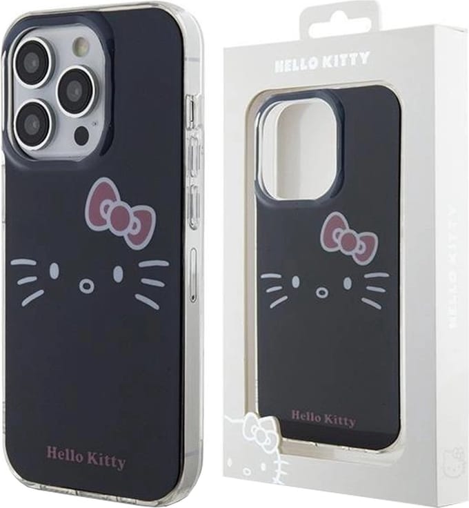 Hello Kitty iPhone 15 Pro Max TPU Back Cover hoesje – Kitty Face – Zwart