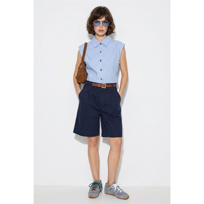 Hoogwaardige Tailleshorts met Ceintuur