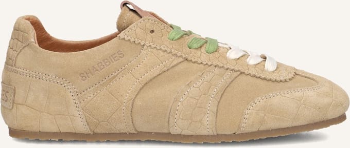 Shabbies Amsterdam - Ciska Base Sneaker Croco Beige - Maat 39