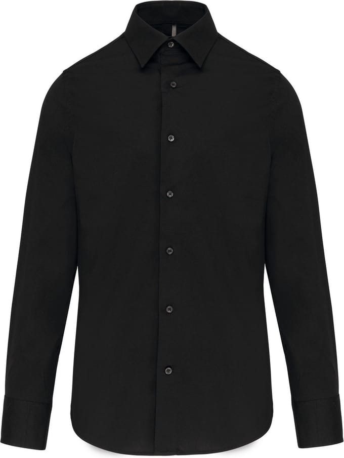 Kariban Heren stretch overhemd lange mouwen K529 - Black - M