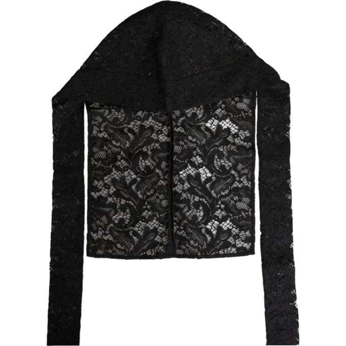 Dolce & Gabbana Zwarte Bloemenkant Hoofddoek Hoed