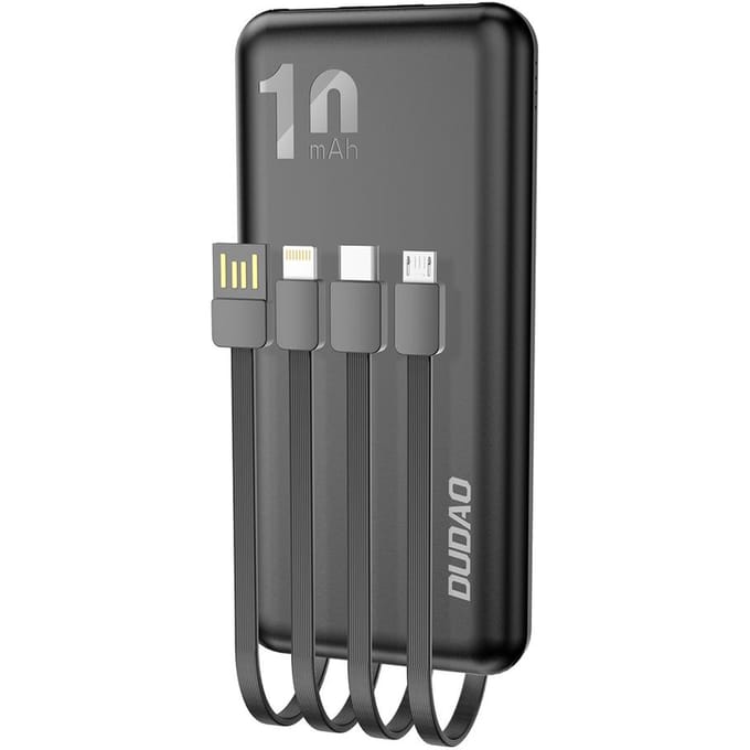 Dudao K6Pro Universal 10000mAh Power Bank with USB Cable USB Type C Lightning white (K6Pro-white) - 10000 mAh