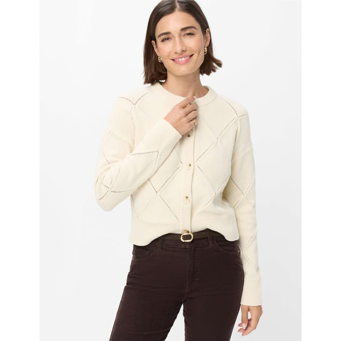 Brax Dames Vest  Style ANIQUE dark ecru, crèmewit, maat 38
