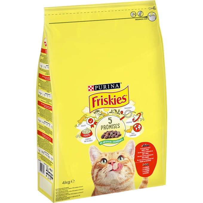 2 x 4 kg Rund, Kip & Groenten Friskies Kattenvoer