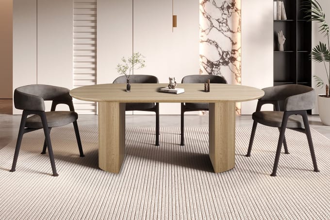 Ovale Eettafel Lagos - 200x100x76cm - Eikdecor
