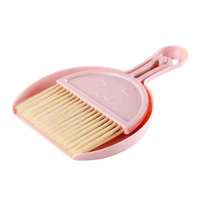 Petit Ensemble Balayette Pelle à Poussière pour la Maison Mini Ensemble Pelle à Poussière Balayette Maniable Suspendable Balayette pour Table beige