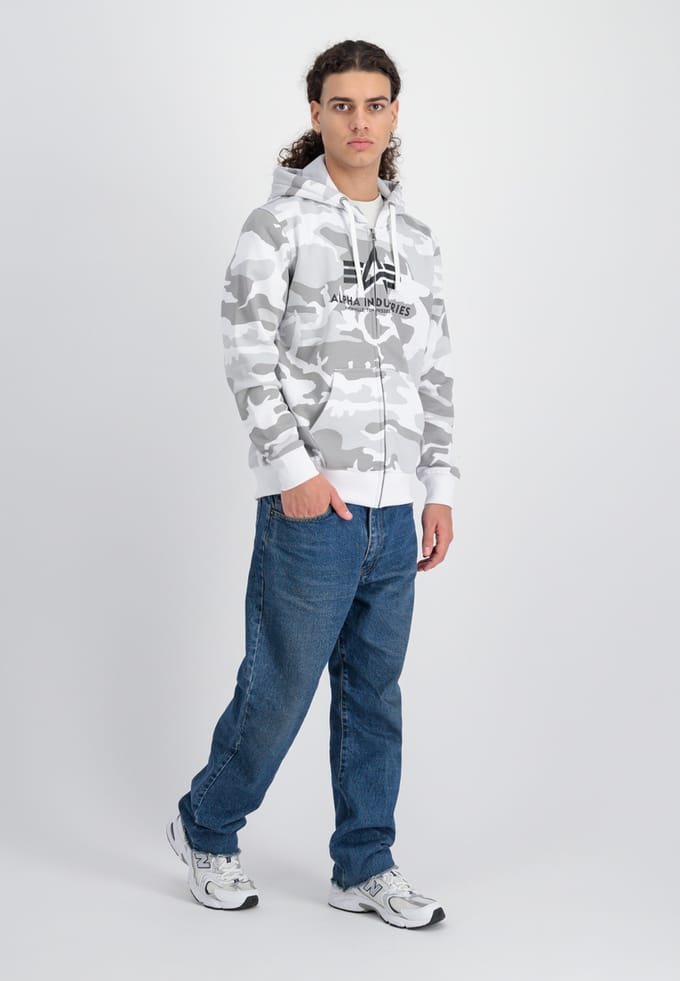 Hooded sweatshirt met rits Alpha Industries Basic