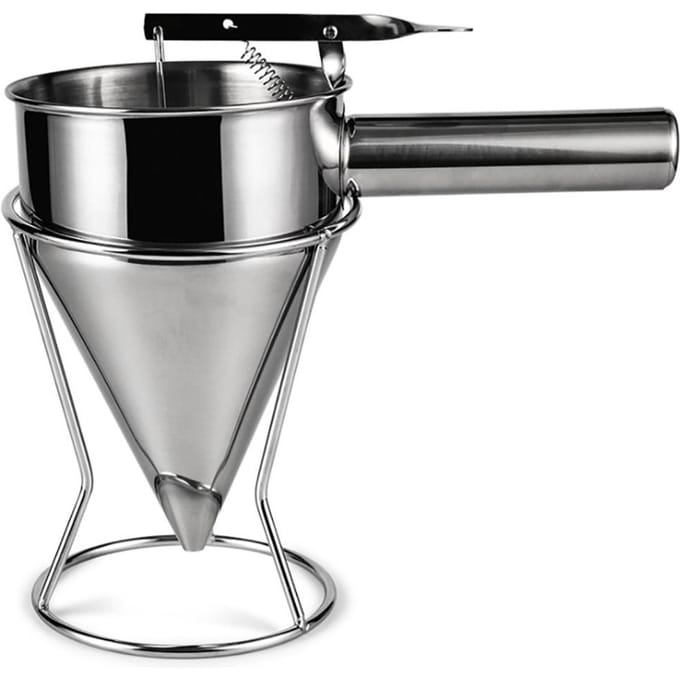 Entonnoir à piston en acier inoxydable avec support, distributeur de pâte, de sauce et de crème gray