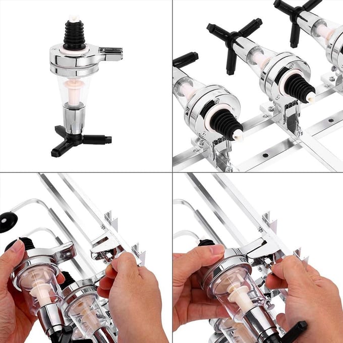 Baraccessoire 4 Flessen Sterke Drank Roterende Wandmontage Flessenstandaard Dispenser Rek wit