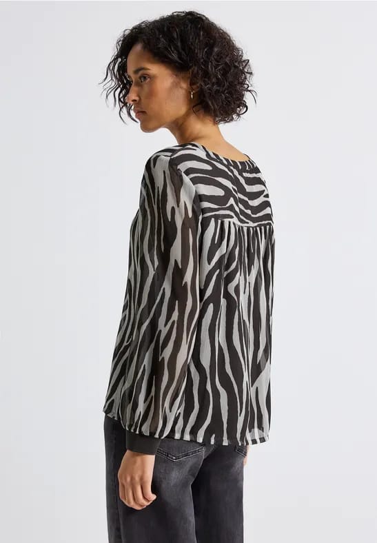 Chiffon blouse met zebraprint