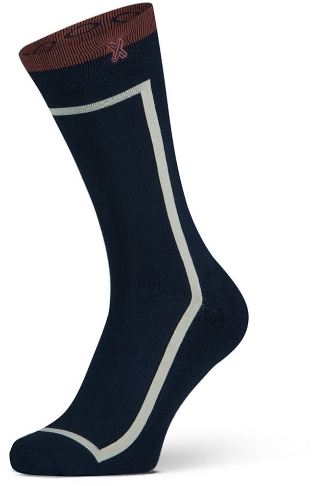 XPOOOS - Essential Graphics Heren bamboe Sokken - Badstof zool - 1-Pack - Maat 43/46 - Blauw