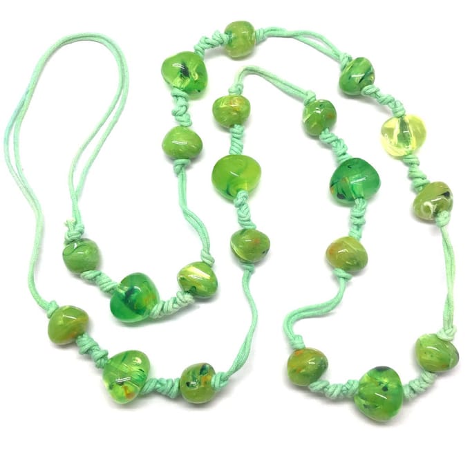 Behave ketting - lange kralen ketting - groen mint - 110 cm