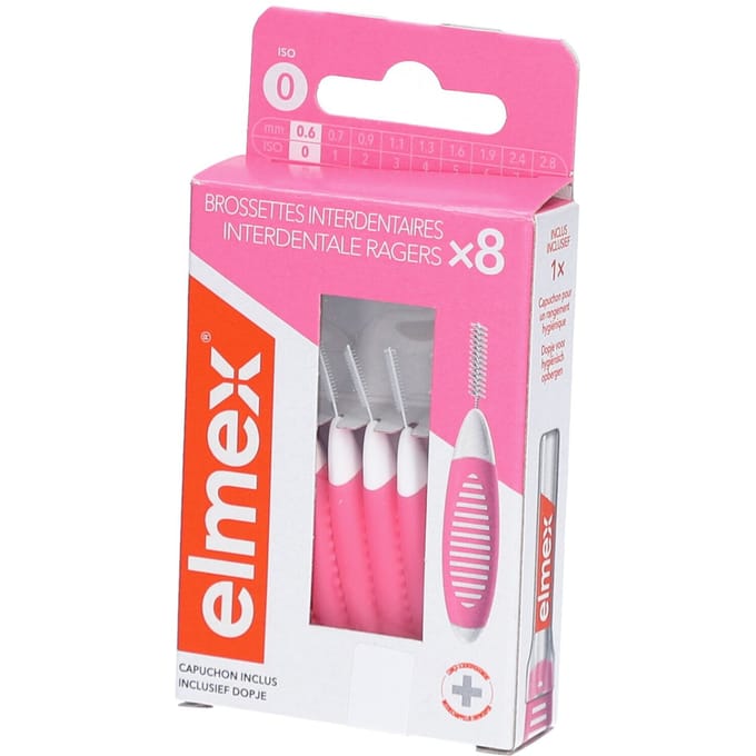 Elmex - Brossettes interdentaires Taille 0 - 0,6mm - Pack de 8 brossettes