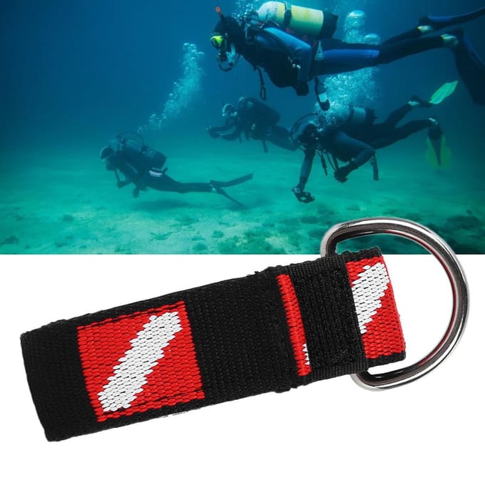 Universele Duik Polsband Hand Lanyard Ophangtouw met Clip D-vormige Ring Uitrusting blue