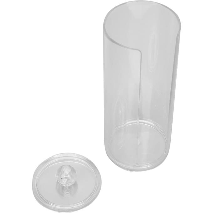 Distributeur de Coton Conteneur Transparent Organisateur de Coton à Maquillage Support Rond gray