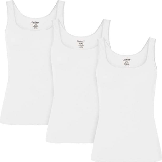 3-Pack Bamboe Onderhemd Topje - Hemd met brede schouderbandjes - Wit - Maat L/XL