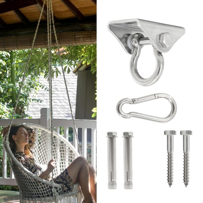 Kit de Suspension Hamac Type Arc Acier Inoxydable 304 Crochet à Boucle de Balançoire Kit de Suspension Plafond