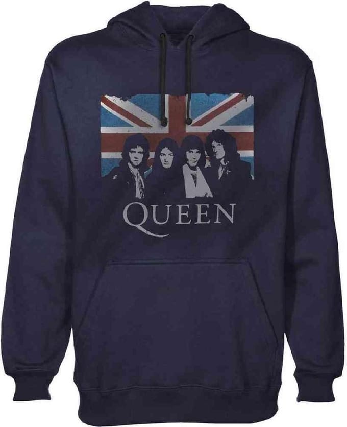 Queen - Union Jack Hoodie/trui - L - Blauw