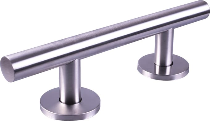 Aidapt RVS rechte steungreep - Luxe geborstelde afwerking 35,5 cm - Zilver